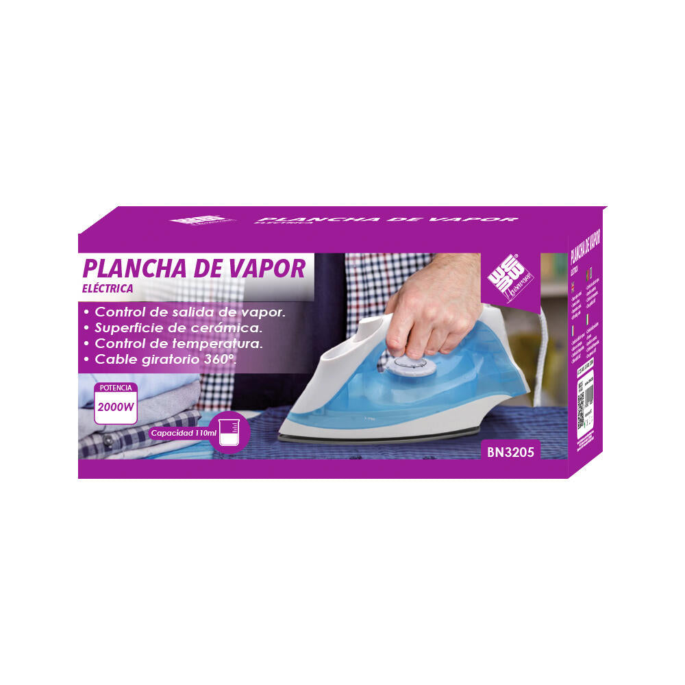 Plancha de Vapor 2000 Vatios Eléctrica