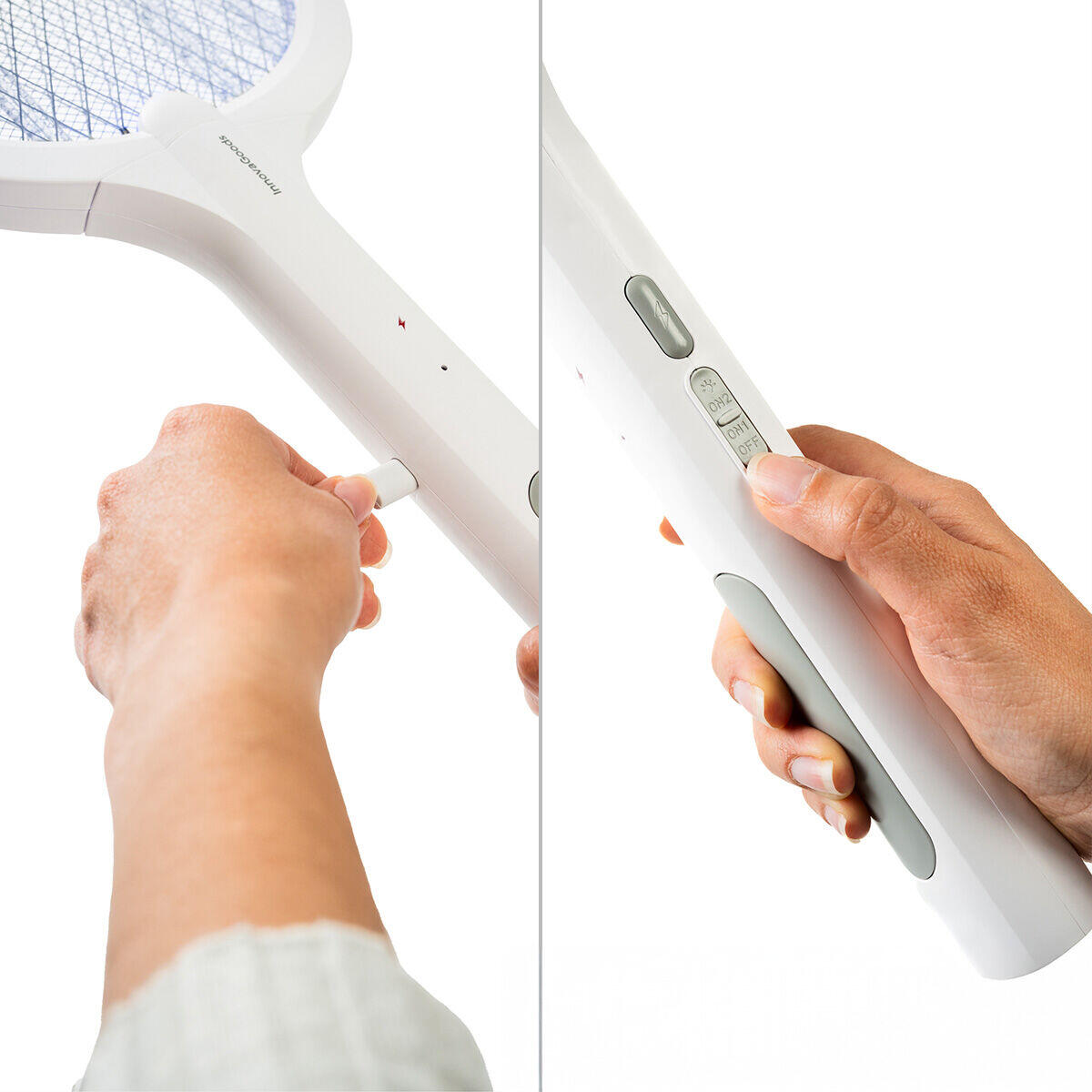 Raqueta Matainsectos Recargable con Luz UV 2 en 1 Elecfly