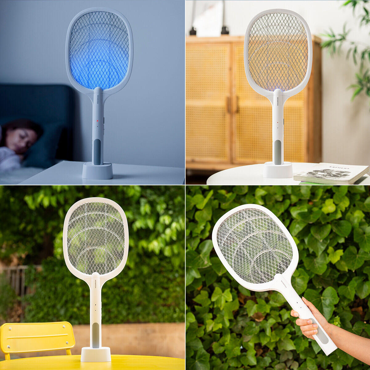 Raqueta Matainsectos Recargable con Luz UV 2 en 1 Elecfly