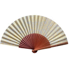 Gold Paisley print Boho 23cm fan