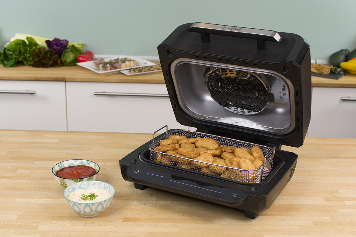 Grill, horno y Air Fryer 8 funciones en 1