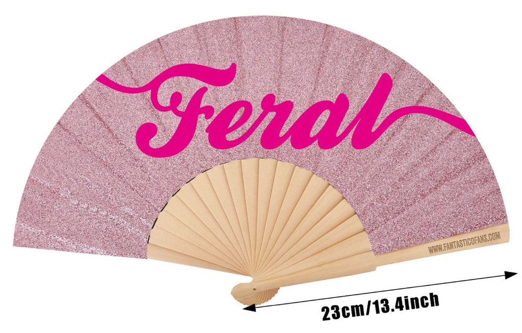 Feral Pink Glitter 23cm fan