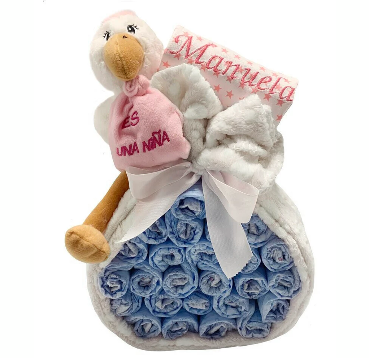 Canastilla Bebé para Niña Rosa Premium