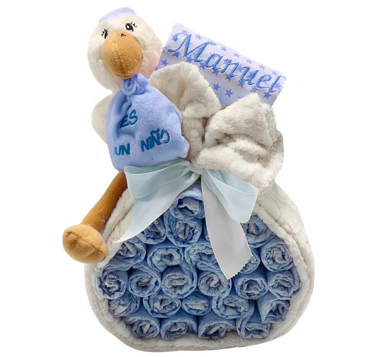 Canastilla Bebé para Niño Azul Premium