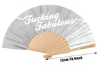 Fucking Fabulous Silver Glitter 23cm fan