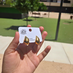 Pendientes de Aro en Forma de Gota Abultada - 100% Acero Bañado en Oro 18K