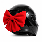 lazo casco moto rojo