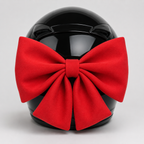 lazo casco moto rojo