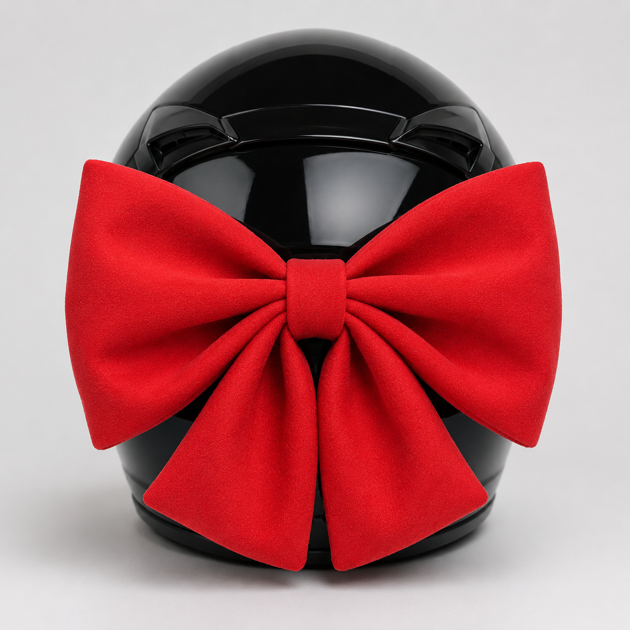 lazo casco moto rojo