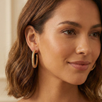 Pendientes de Aro con Textura Labrada – 100% Acero Bañado en Oro 18K