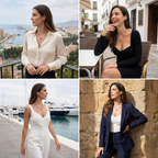 Conjunto Completo de Acero Chapado en Oro 18K con Tréboles Azules: Collar, Pendientes, Pulsera y Anillo Ajustable