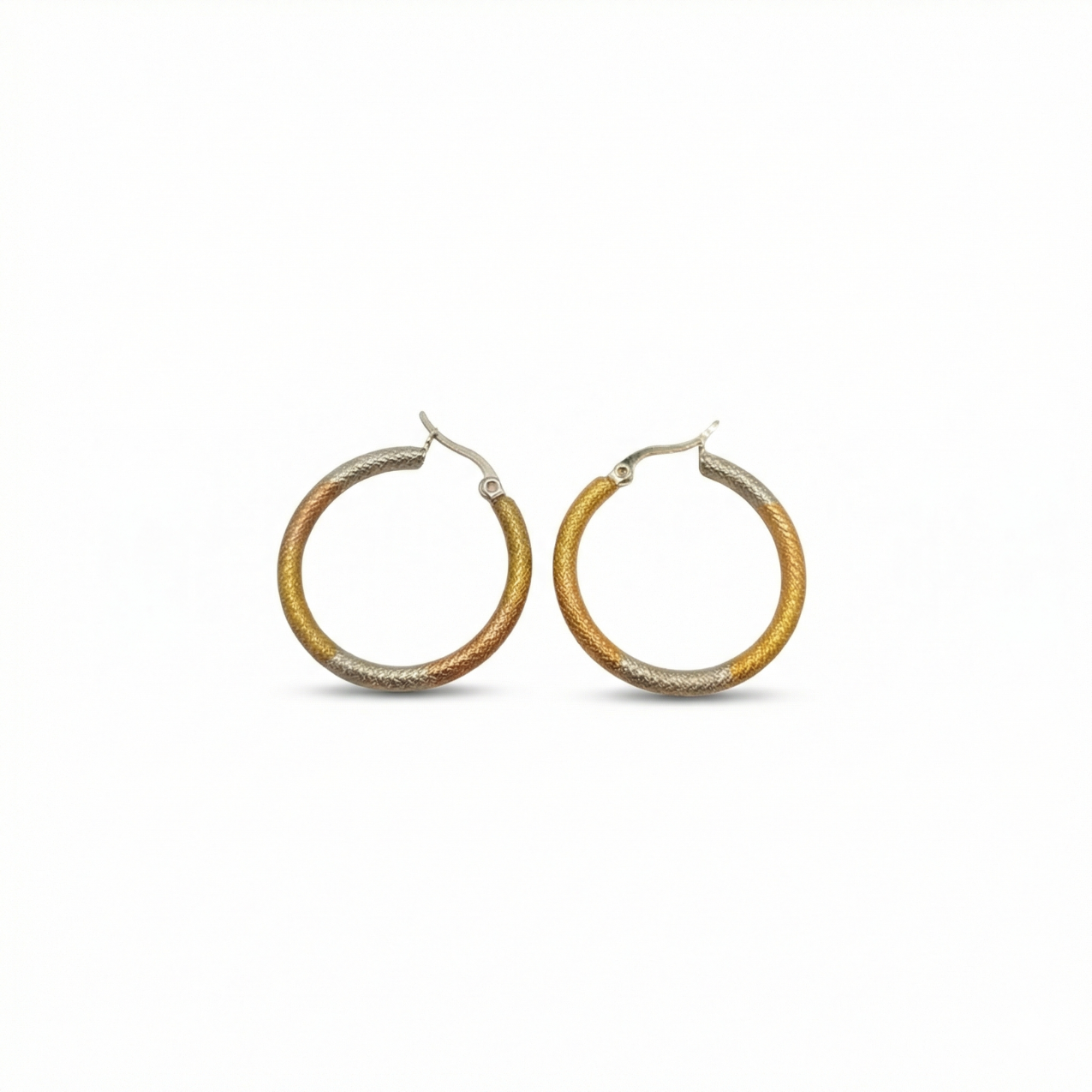 Pendientes de Aro con Acabado Degradado Multi-tono 100% Acero