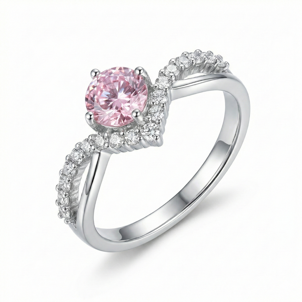 Anillo "Promesa Brillante" con Circonita Ovalada – Acero Inoxidable con Baño de Oro Blanco de 18K