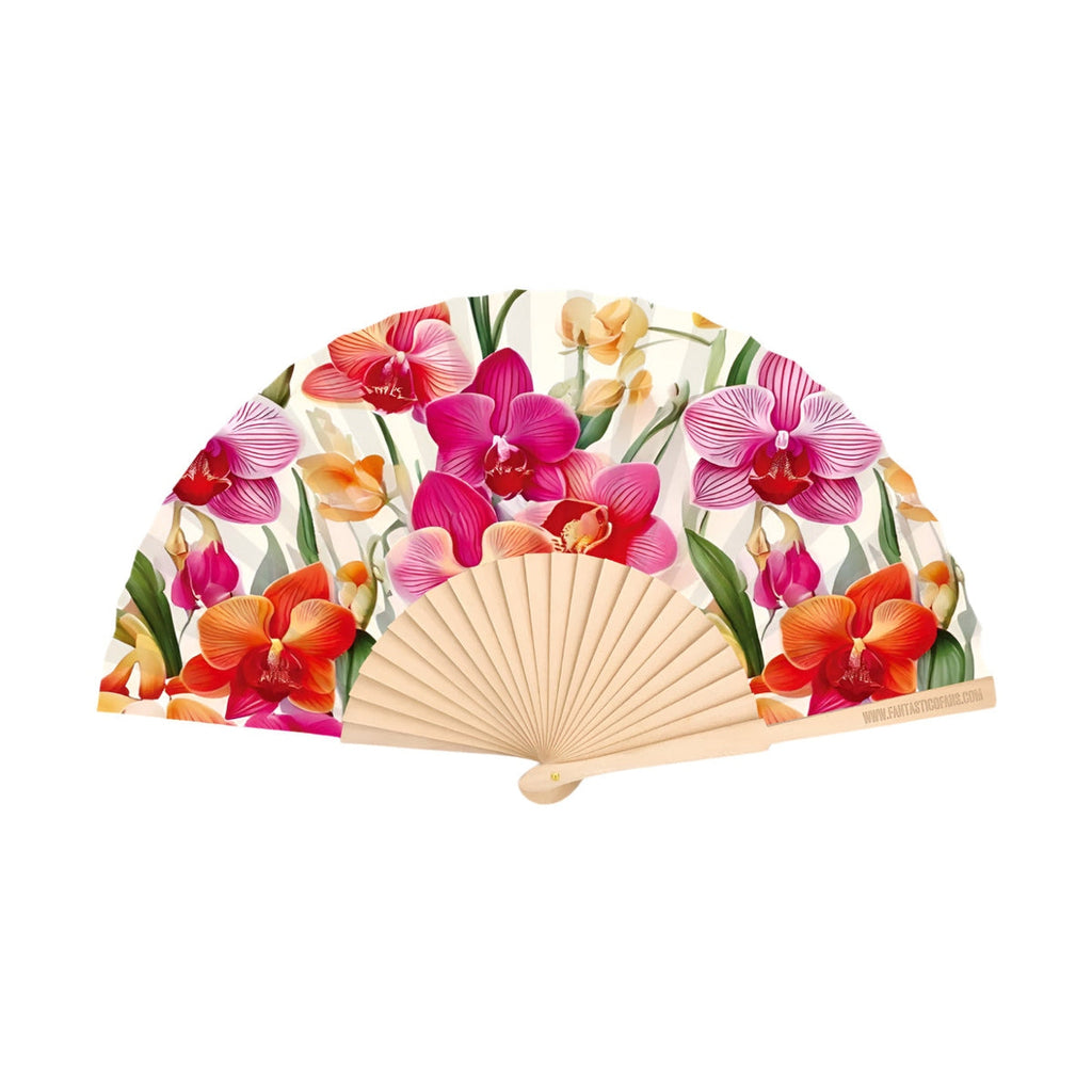 Orchids Print 23cm fan
