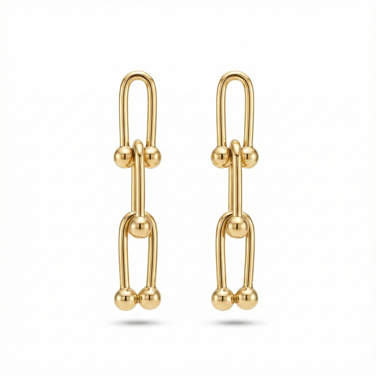Aretes de Imperdible Dorado – 100% Acero Inoxidable