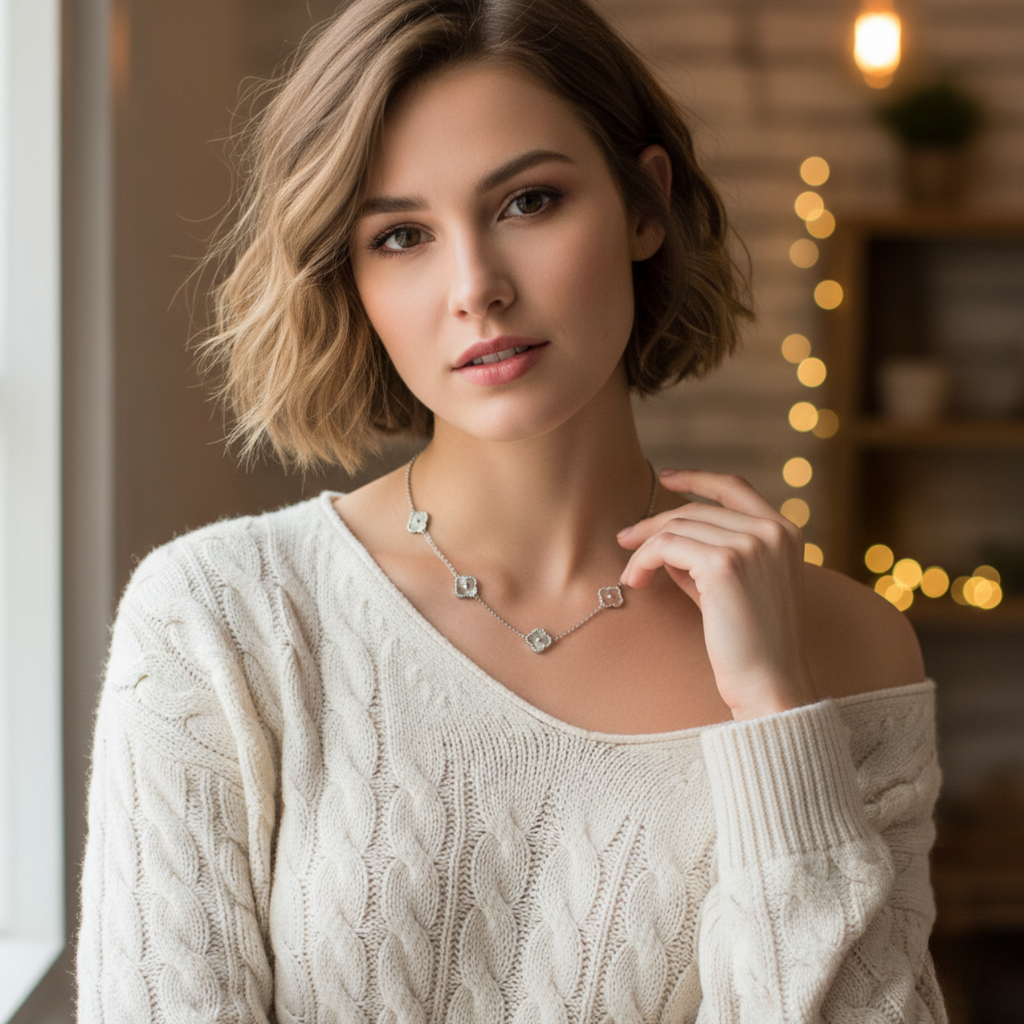 Collar Trébol Céleste