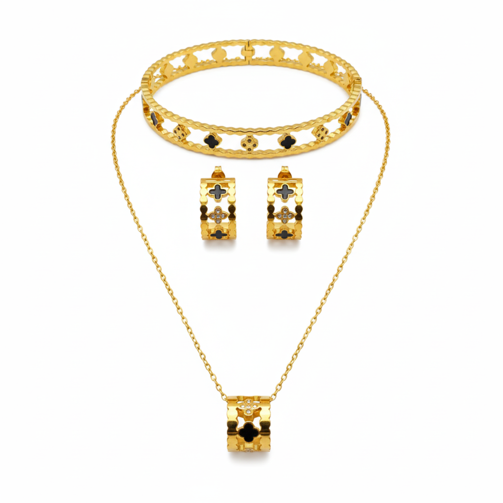 Conjunto Trèfle Noir – Silueta Ajouré