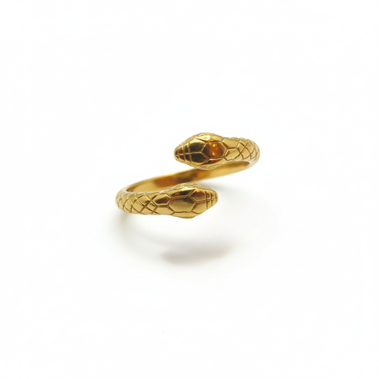 Anillo de Serpiente Ajustable - 100% Acero Bañado en Oro de 18K
