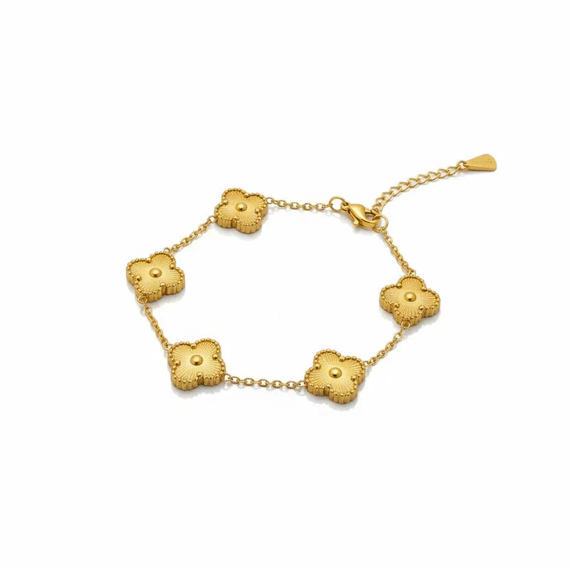 Pulsera Flora de Acero Inoxidable Oro – Diseño Exclusivo