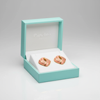 Pendientes Geométricos Esmalte Rosa y Rayas Doradas 100% Acero Bañado en Oro 18K