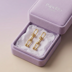 Aretes de Imperdible Dorado – 100% Acero Inoxidable