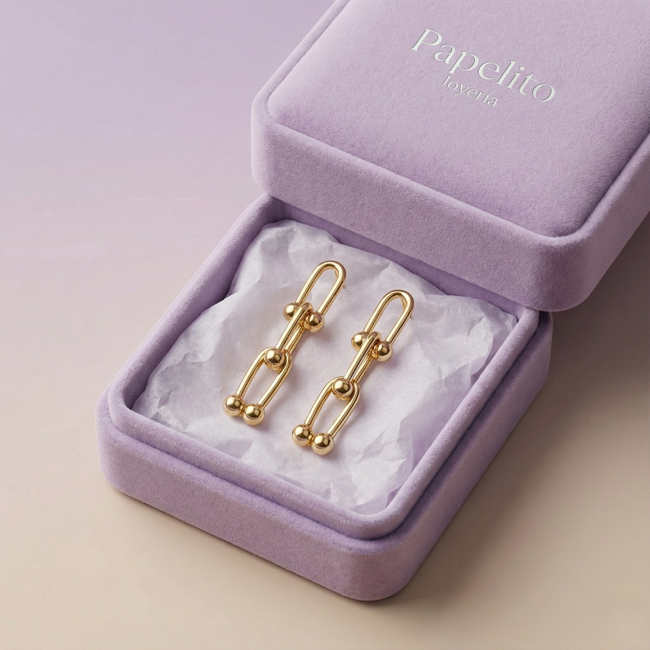 Aretes de Imperdible Dorado – 100% Acero Inoxidable