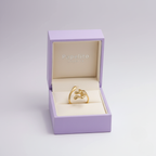 Anillo Diseño Coral Orgánico Ajustable 100% Acero Bañado en Oro 18K