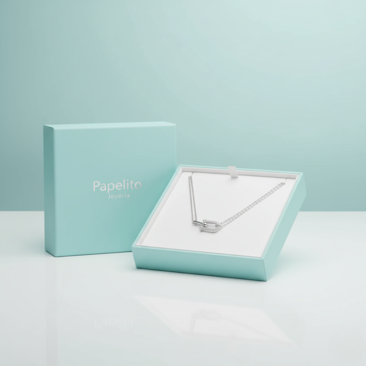 Conjunto de Eslabones Engastados con Circonitas (Collar, Pulsera y Pendientes) - 100% Acero Bañado en Rodio