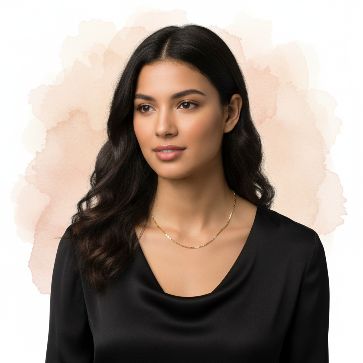 Collar de Acero Chapado en Oro 18K con Cadena de Barras Delgadas