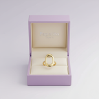 Anillo Eslabón Ovalado Calado 100% Acero Bañado en Oro 18K