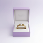 Pulsera Rígida de Acero Chapado en Oro 18K con Diseño Hexagonal y Nácar