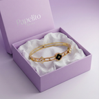 Pulsera Rígida con Flores Esmaltadas y Detalles Calados - 100% Acero Bañado en Oro 18K