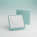 Collar de Acero Chapado en Oro 18K con Cadena de Barras Delgadas