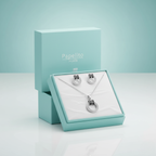 Conjunto Collar y Pendientes de Anillos con Circonitas - 100% Acero Bañado en Rodio