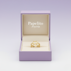 Anillo Banda de Corazones Calados 100% Acero Bañado en Oro 18K