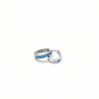 Pendientes de Aro Modernos con Detalle de Esmalte Azul Cielo - Acero Inoxidable