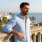 Pulsera Masculina de Cuero Negro y Cadena de Eslabones – 100% Acero Bañado en Oro 18K