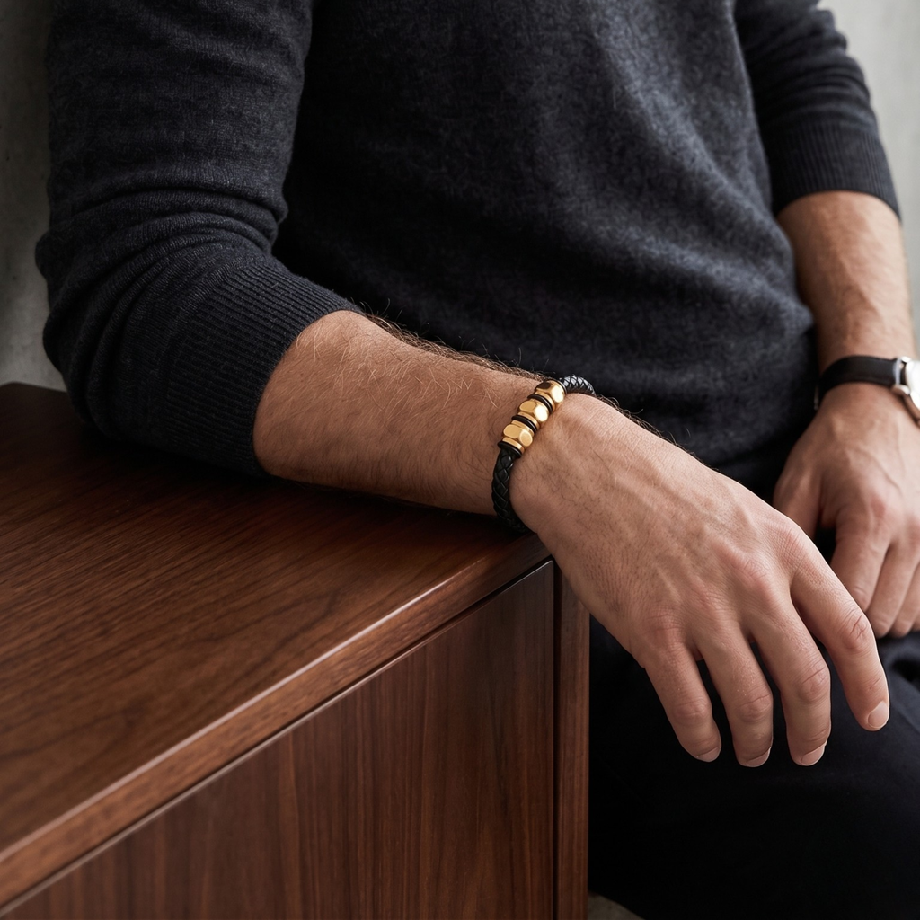 Pulsera Trenzada L'Audace con Detalles Bold