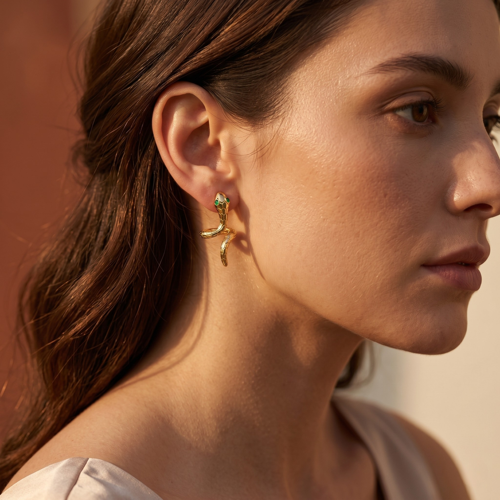 Pendientes Esculturales 'Serpent Doré'