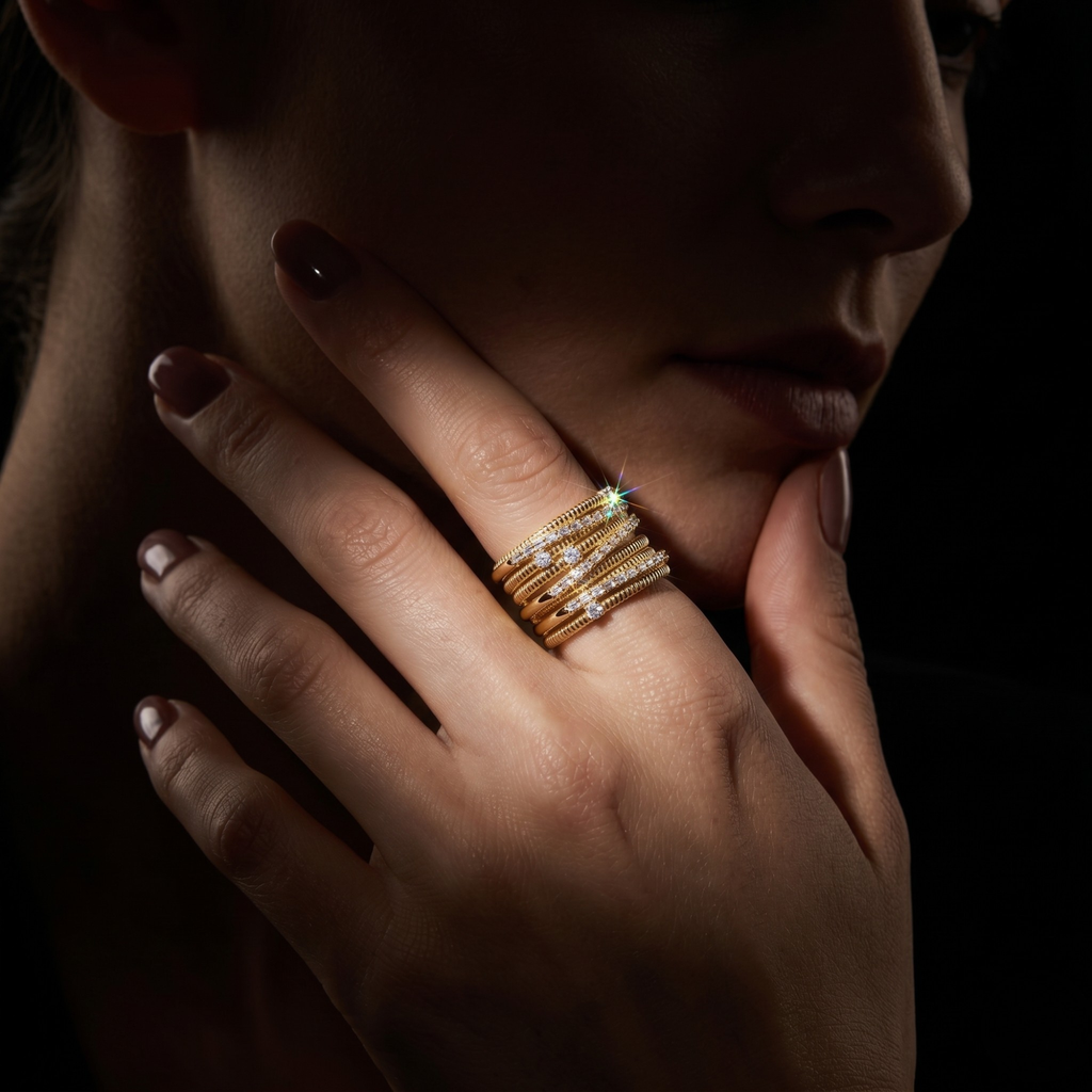 Anillo Stellar Stack de Líneas Infinitas