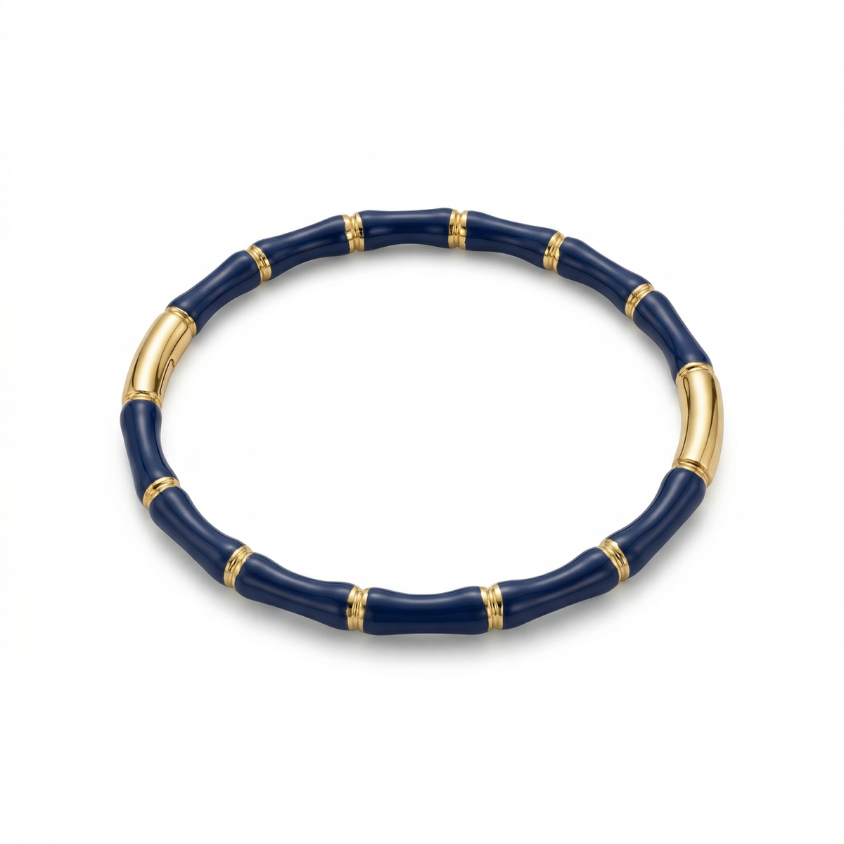 Pulseras Tipo Bambú Esmaltadas de Colores Surtidos - 100% Acero Bañado en Oro 18K