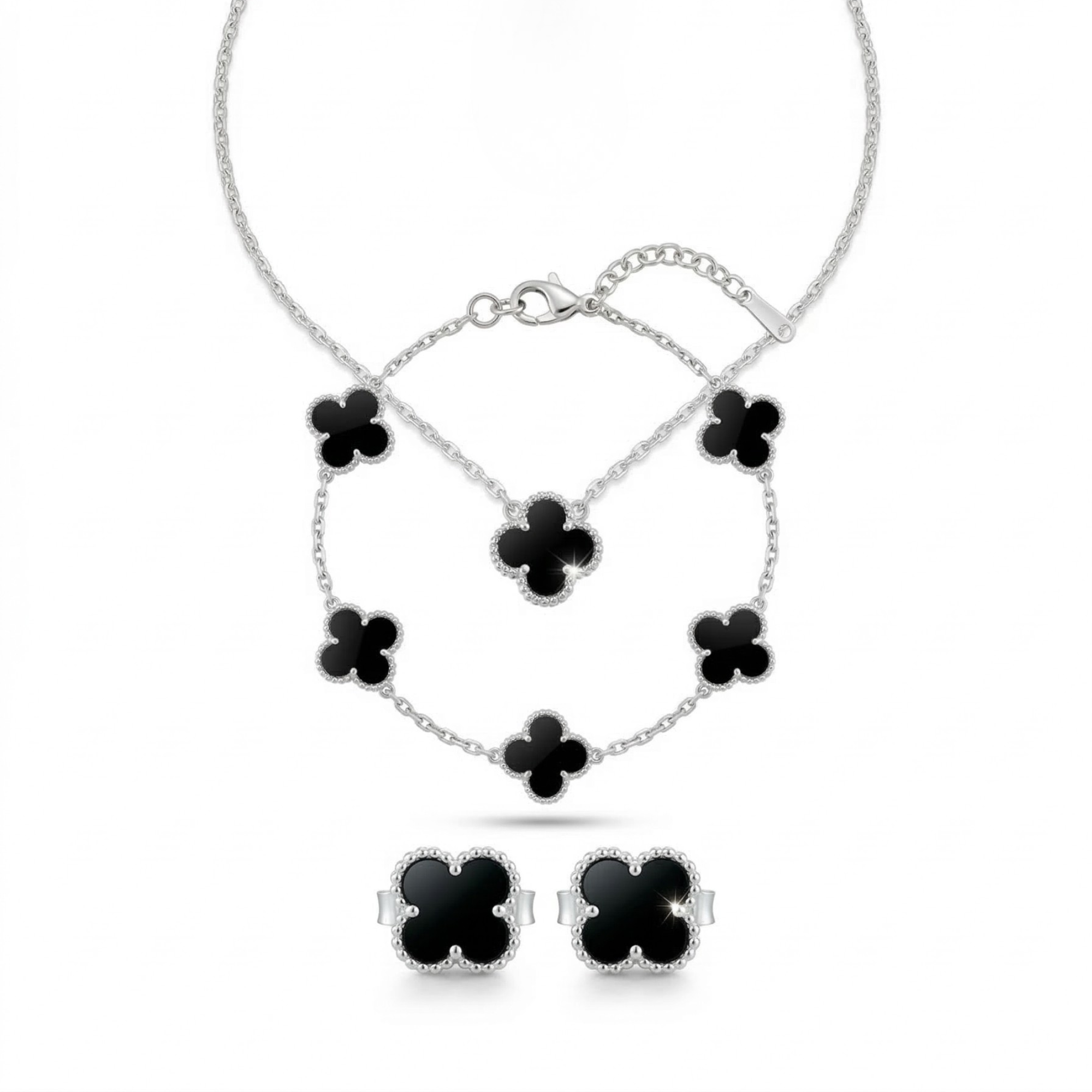 Conjunto Trébol Noir Argenté