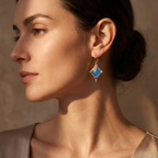 Pendientes Étoile de la Mer con Esmalte Azul Profundo