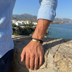 Pulsera Premium de Cuero Trenzado y Acero Inoxidable – Baño de Oro 18K – Hecha en España
