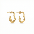 Pendientes Ondulados Irregulares 100% Acero Bañado en Oro 18K