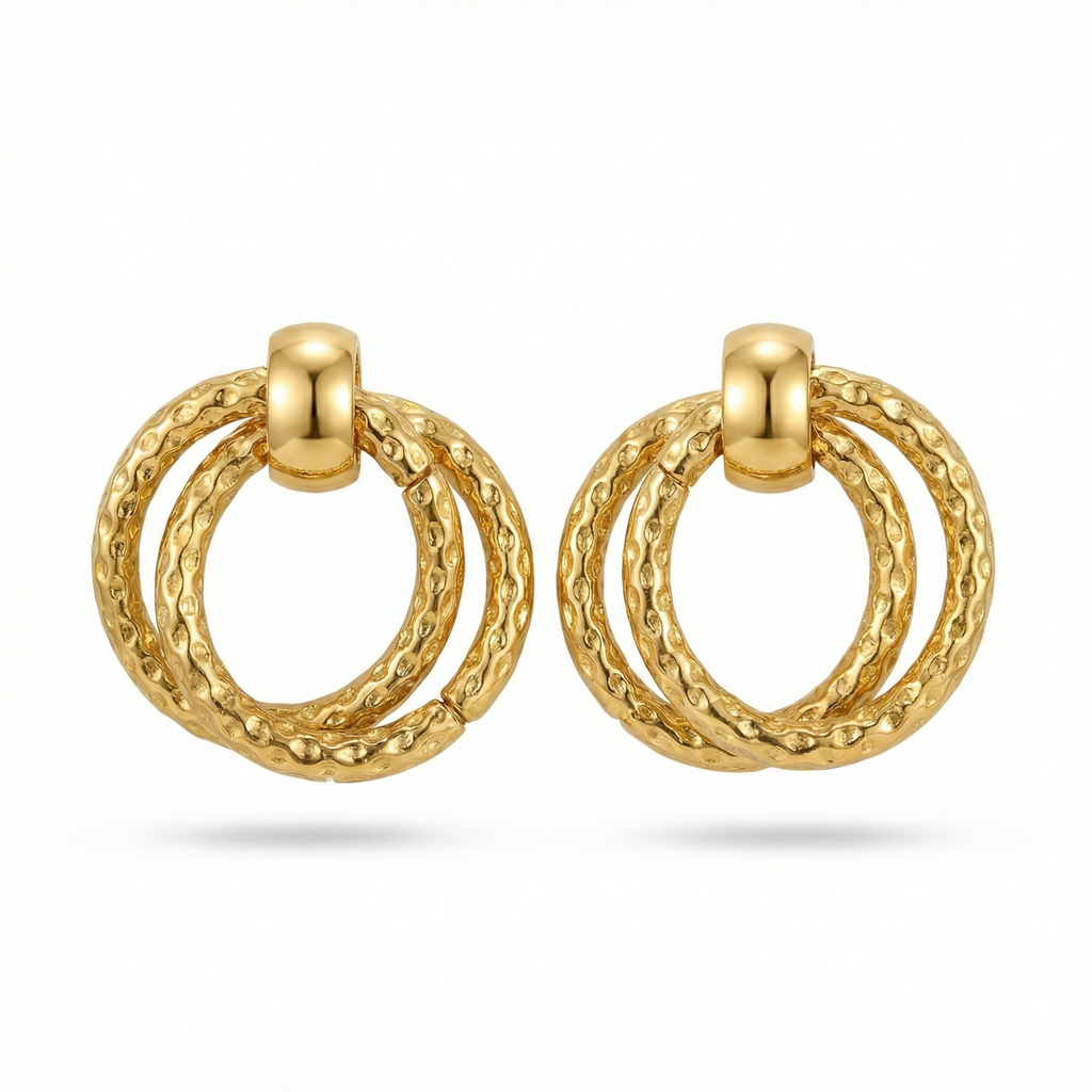 Pendientes de Aro Trenzados - 100% Acero Bañados en Oro de 18K