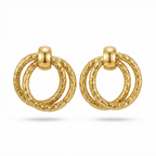 Pendientes de Aro Trenzados - 100% Acero Bañados en Oro de 18K