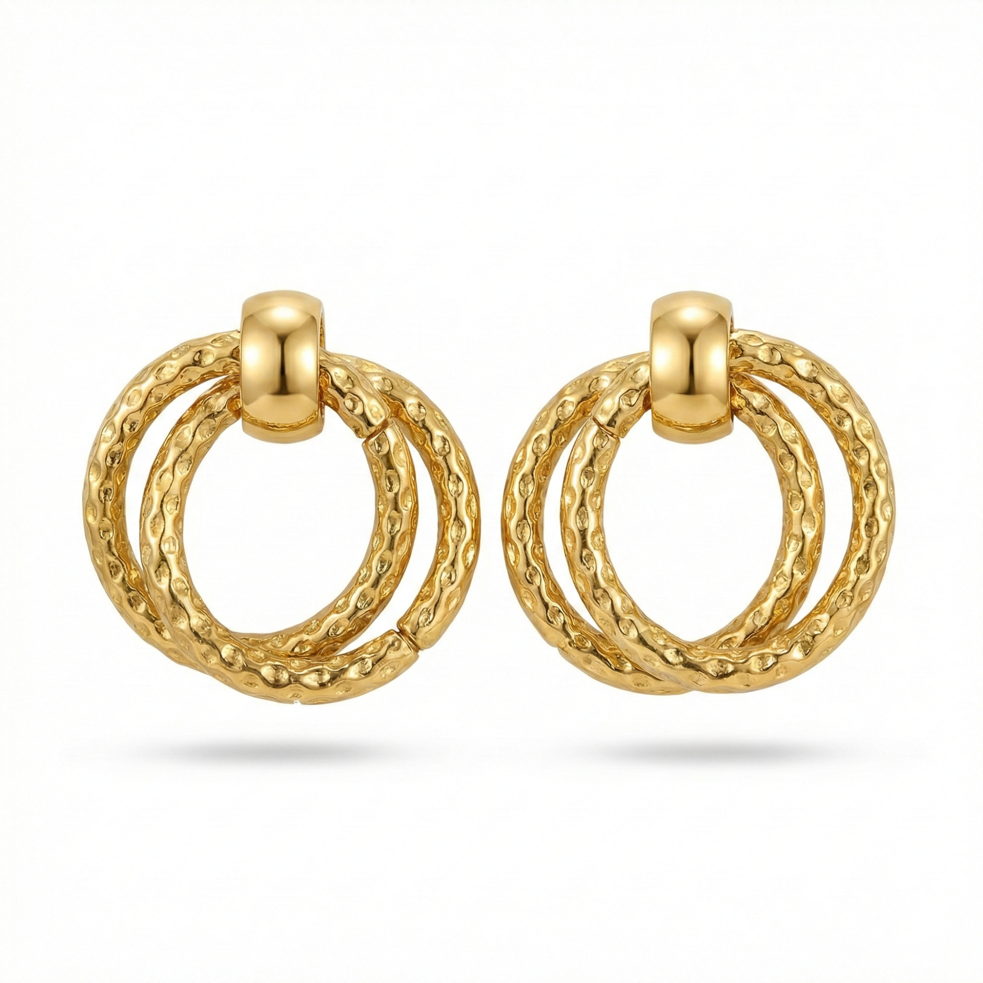 Pendientes de Aro Trenzados - 100% Acero Bañados en Oro de 18K