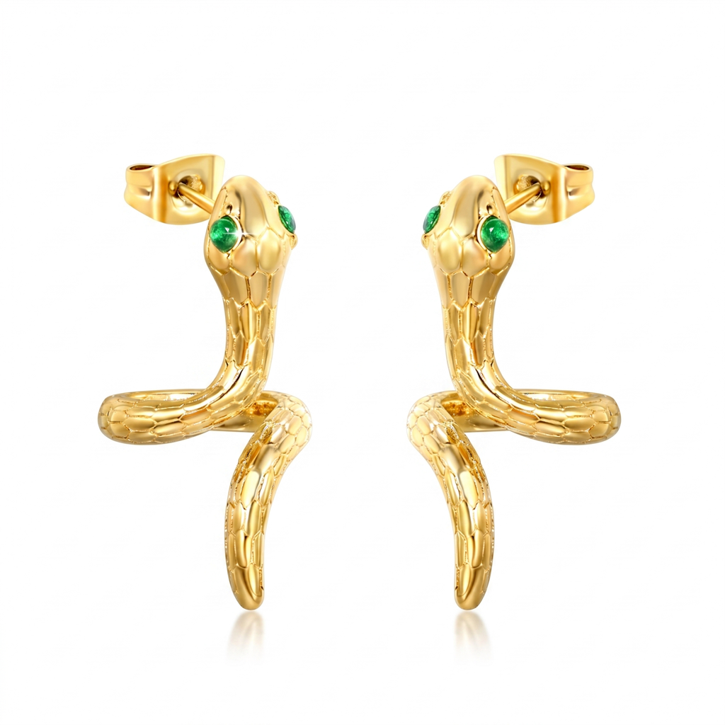 Pendientes Esculturales 'Serpent Doré'