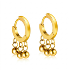 Pendientes de Aro Dorados con Colgantes de Bolas Múltiples - 100% Acero Bañado en Oro 18K